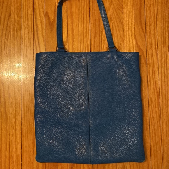 Cole Haan blue leather tote bag 💙 with tan CH lining. - Picture 8 of 8